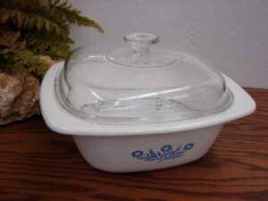 Corning Ware Blue Cornflower 4 Quart P-34 Casserole Dutch Oven w/ Rack Deep PYREX Lid