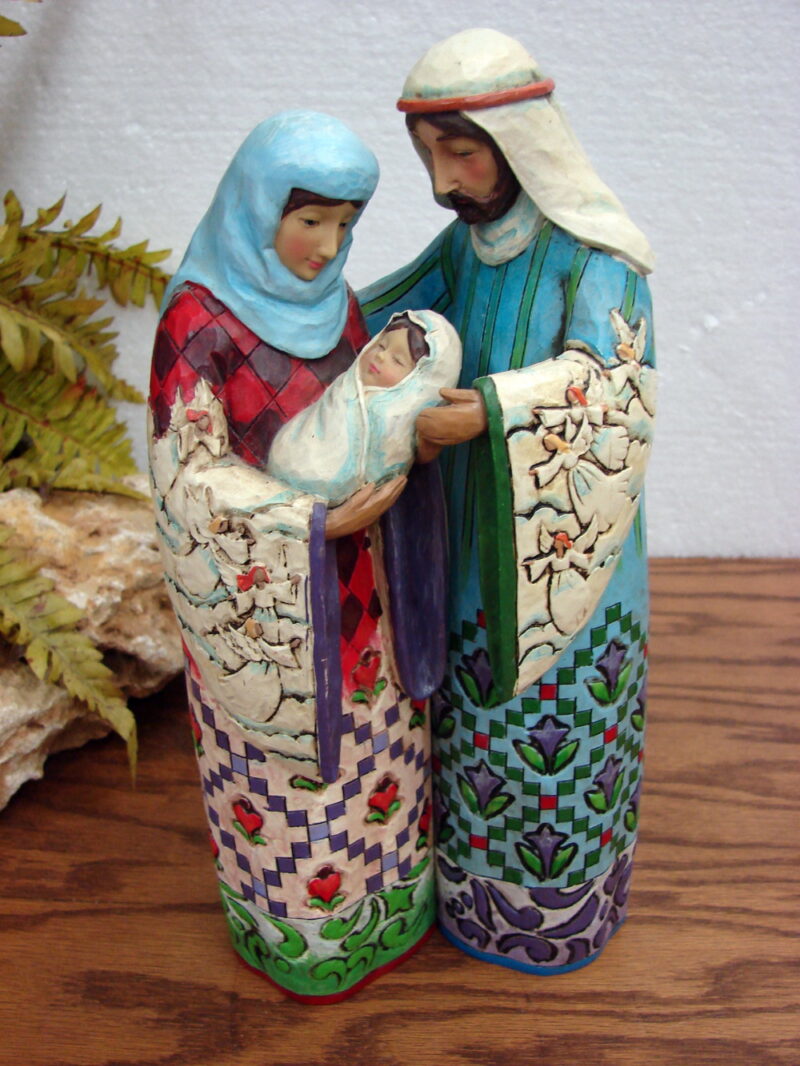 Jim Shore Blessed Family w/ Box Mary Joseph Jesus Gorgeous Detail, Moose-R-Us.Com Log Cabin Decor