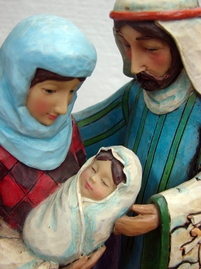 Jim Shore Blessed Family w/ Box Mary Joseph Jesus Gorgeous Detail, Moose-R-Us.Com Log Cabin Decor
