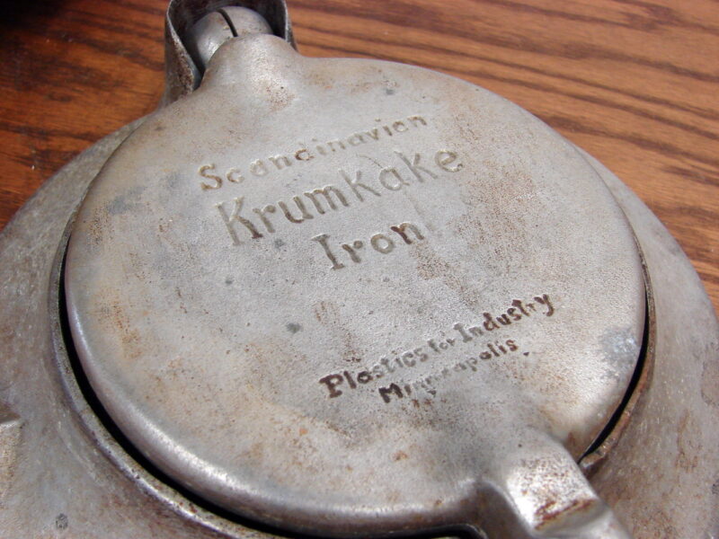 Antique Krumkake Iron Wood Handle Plastics for Industry Mpls Nordic Ware, Moose-R-Us.Com Log Cabin Decor