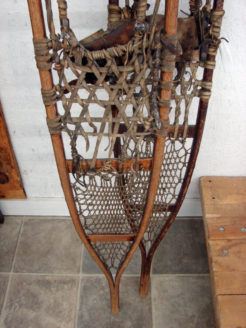 Vintage Ski Lodge Decor Lund Hastings MN Wood Sinew Snow Shoe Set Patina, Moose-R-Us.Com Log Cabin Decor