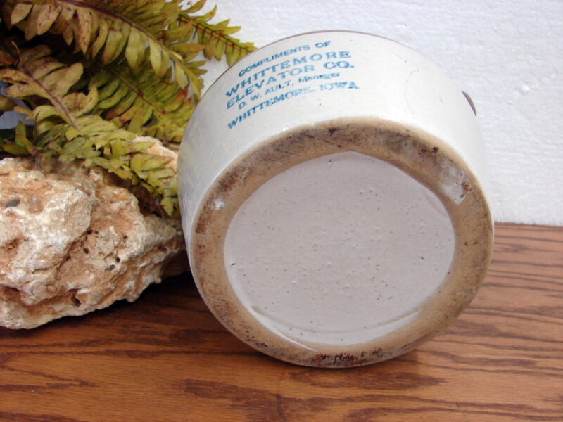 Antique Red Wing Stoneware Advertising Bean Pot Whittemore Iowa Farming, Moose-R-Us.Com Log Cabin Decor