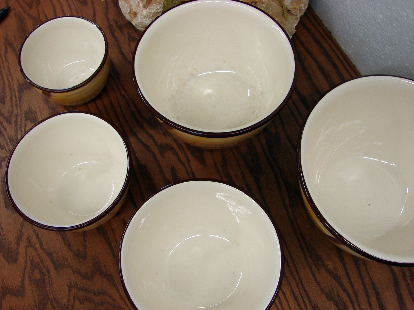 Vintage Divided Serving Bowls Retro Kitchenware White Stetson