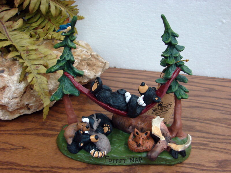 New Big Sky Carvers Bearfoots Bears Jeff Fleming Forest Nap Figurine, Moose-R-Us.Com Log Cabin Decor