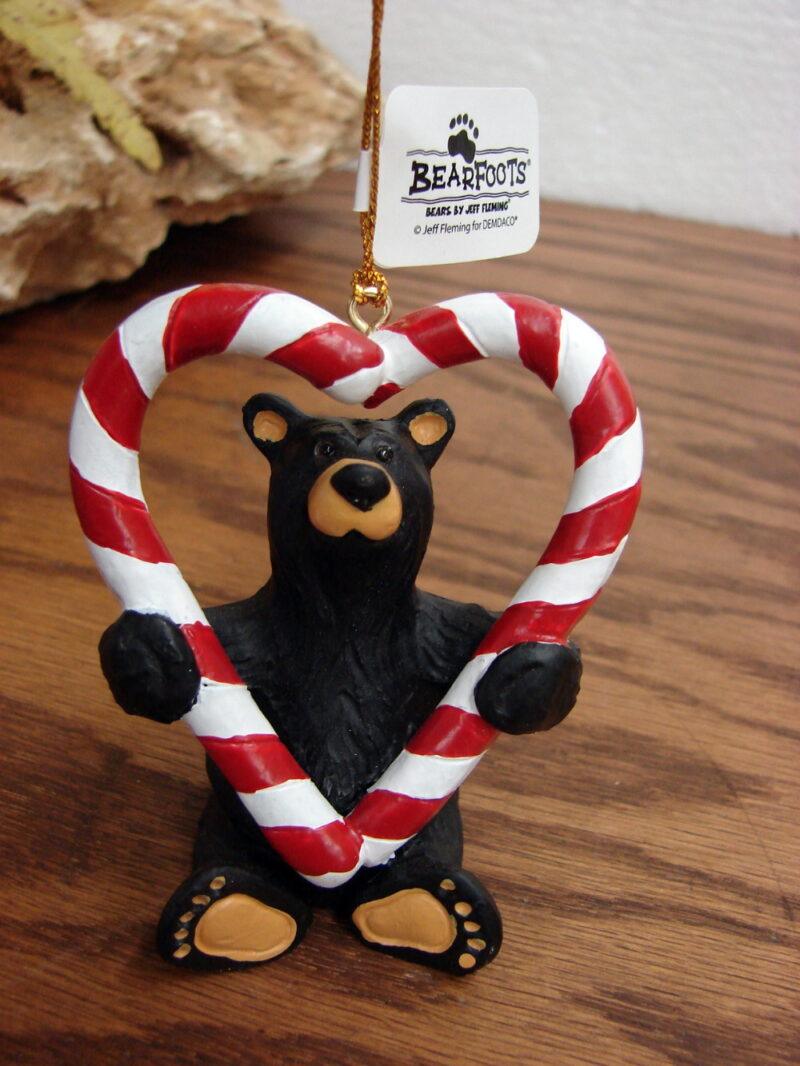 New Big Sky Carvers Bearfoots Bears Jeff Fleming Holiday Sweet Heart Ornament, Moose-R-Us.Com Log Cabin Decor