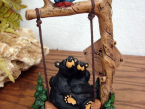 New Big Sky Carvers Bearfoots Bears Jeff Fleming Love Birds Swing Figurine
