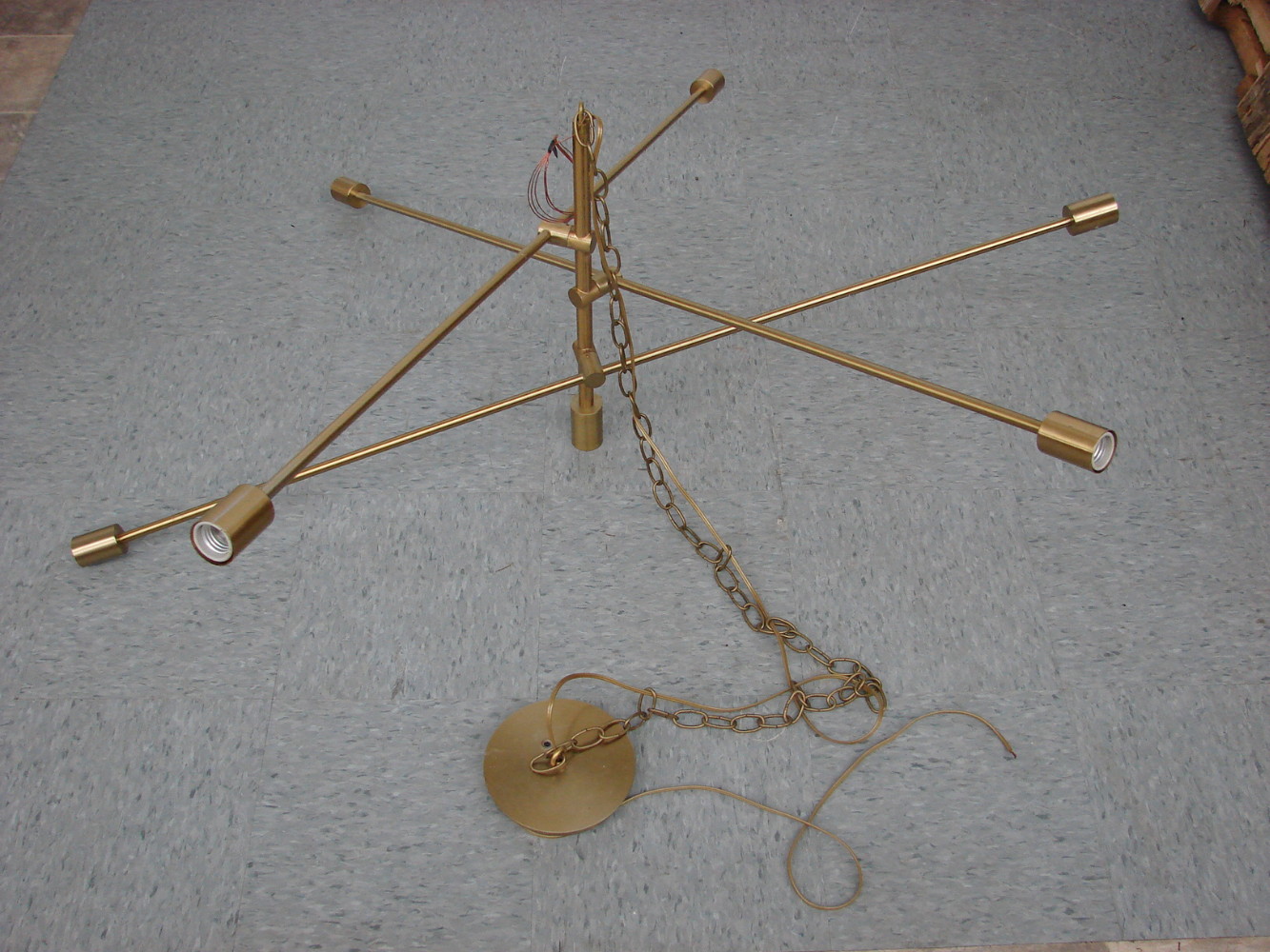 Vintage Long Arm Adjustable MCM Ceiling Light Chandelier Sputnik