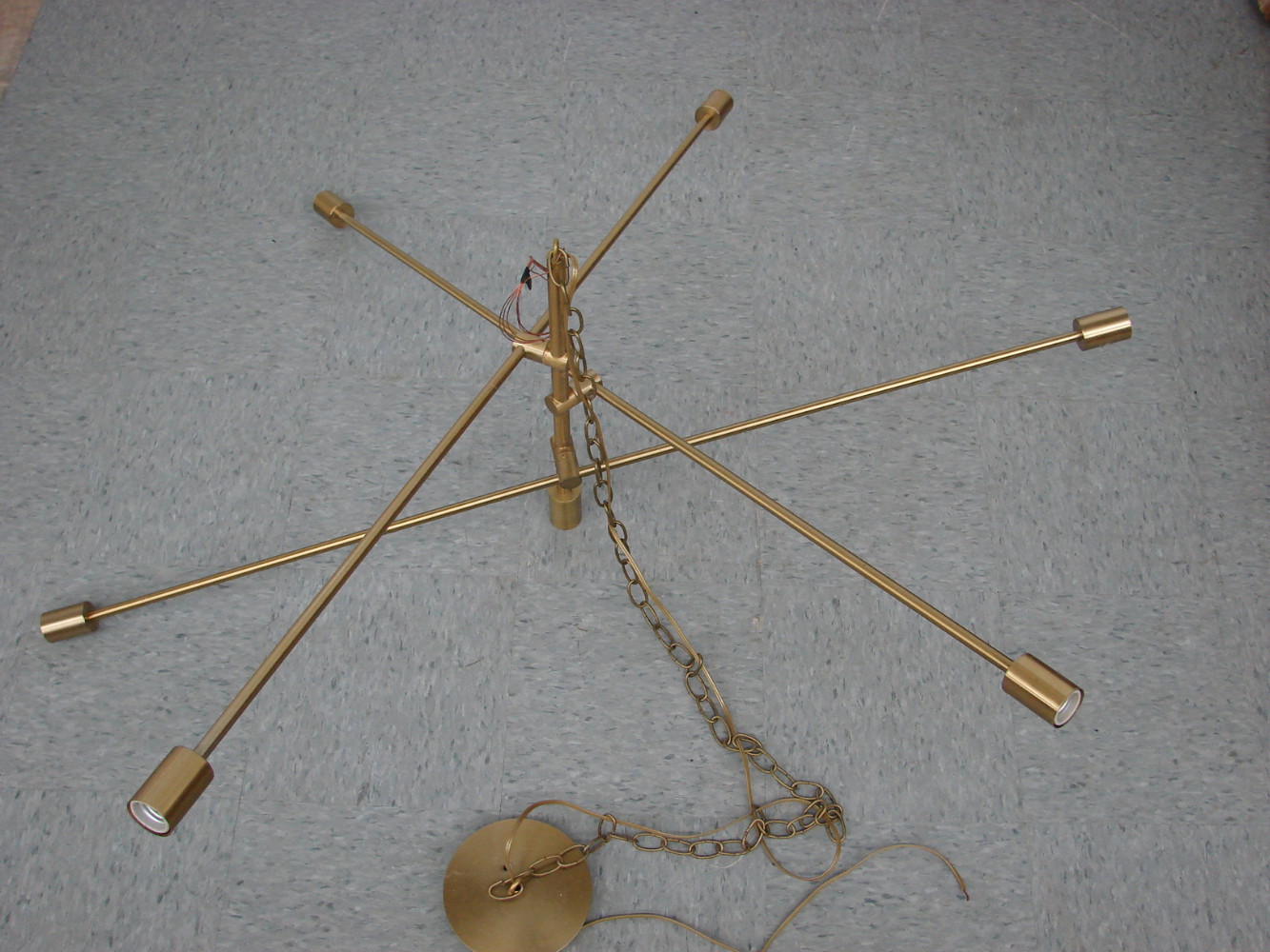 Vintage Long Arm Adjustable MCM Ceiling Light Chandelier Sputnik Moose R Us.Com Log Cabin Decor
