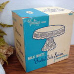 Vintage Anchor Hocking Milk Glass Grape Footed Pedestal Cake Stand NIB - Image 2