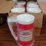 Set/6 Vintage NOS Thermo-Serv West Bend Budweiser Insulated Beer Steins NIB - Image 3