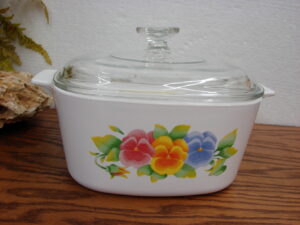 Vintage Corning Ware Corelle Summer Blush 3 Liter Casserole w/ PYREX Lid
