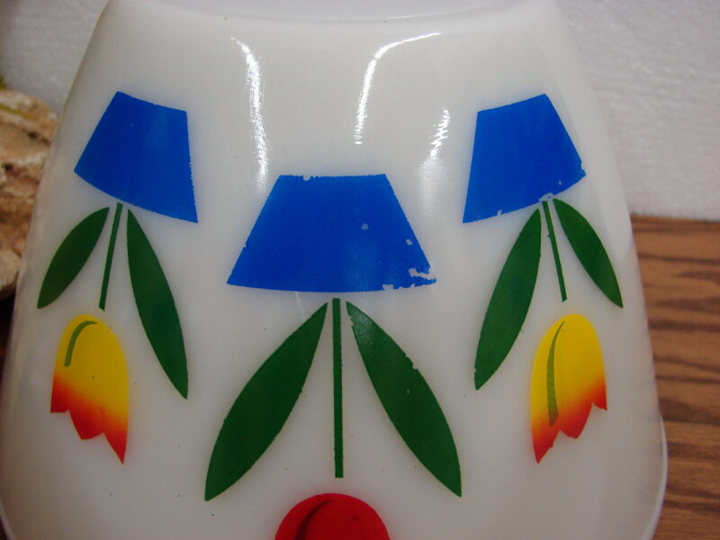 Vintage Fire King White Milk Glass Tulip 8 1/2&#8243; Splash Proof Mixing Bowl, Moose-R-Us.Com Log Cabin Decor