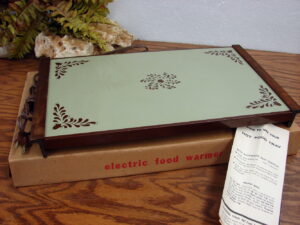 Vintage MCM Electric Hostess Warming Tray Cornwall Corp Avocado Brand New in Box