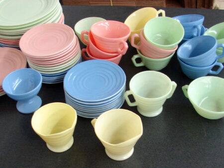 Vintage Hazel Atlas Moderntone 1940's Depression Glass Dinnerware