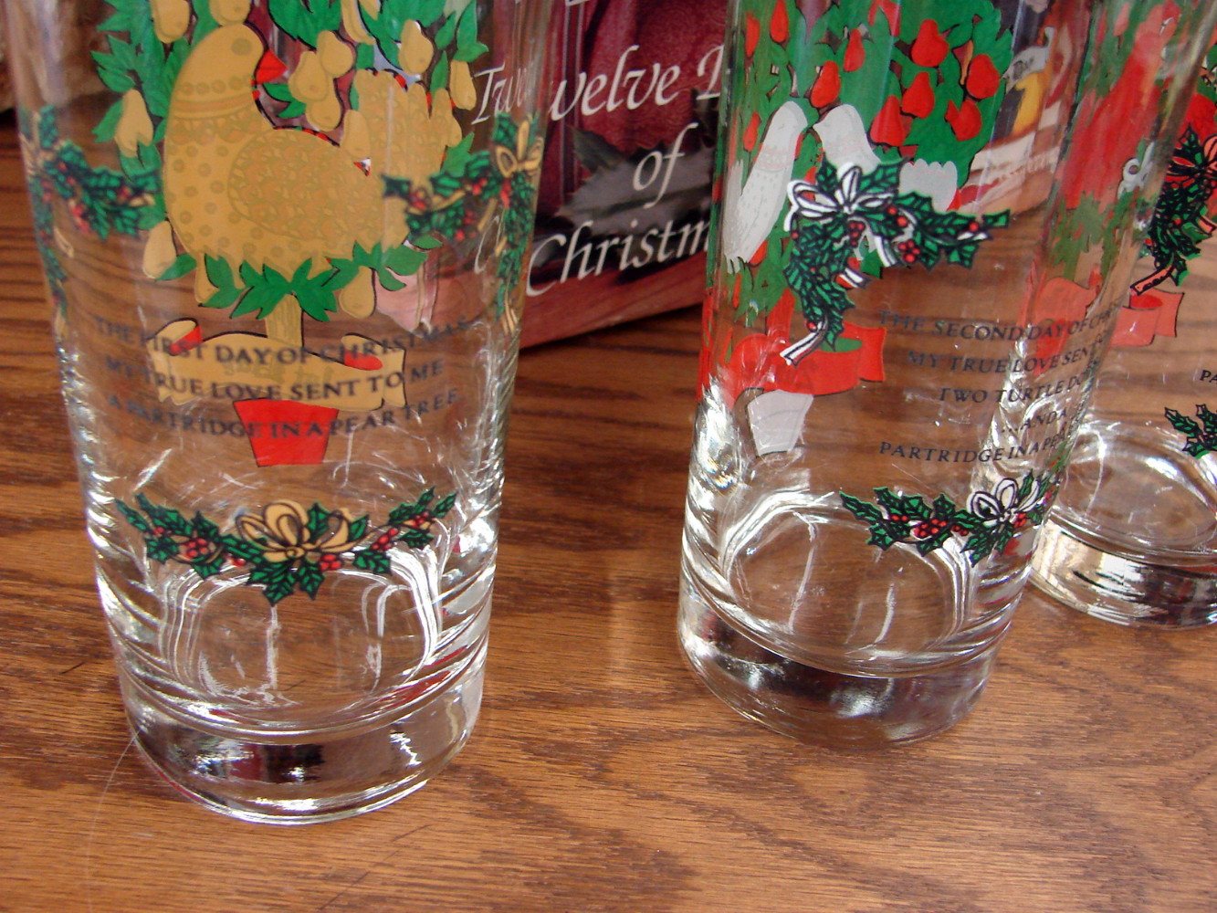 Vintage Indiana Glass Complete Set 12 Days of Christmas Glasses NIB - Image 4