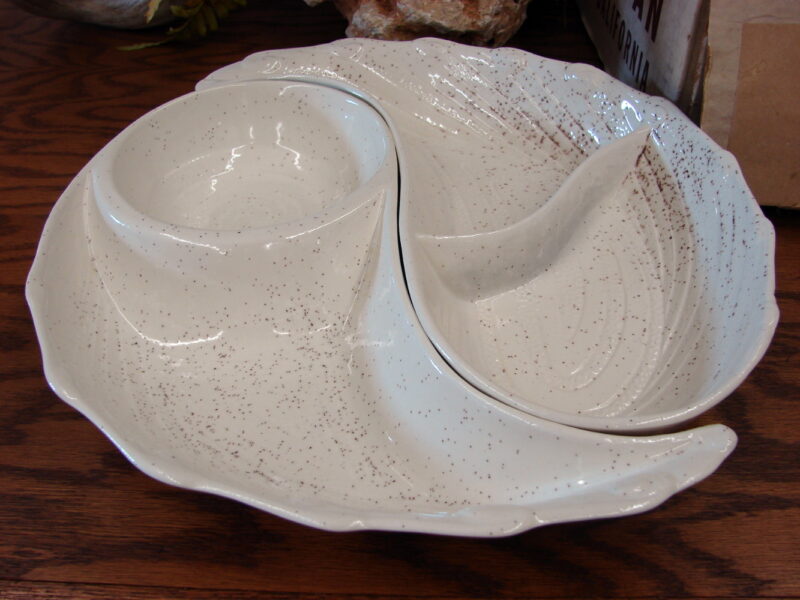 Vintage California Pottery MCM Ying Yang Lazy Susan Serving Set NIB, Moose-R-Us.Com Antiques Collectibles Log Cabin Decor