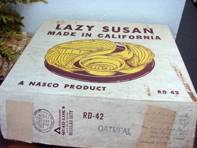 Vintage California Pottery MCM Ying Yang Lazy Susan Serving Set NIB, Moose-R-Us.Com Antiques Collectibles Log Cabin Decor