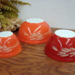 Vintage PYREX Autumn Harvest Kitchen Glassware Wheat Pattern - Image 2