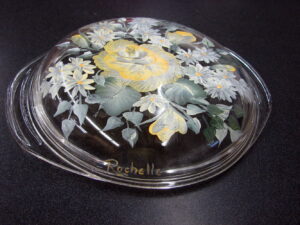 Vintage PYREX One of a Kind Hand Painted #684 Lid for 2 Quart Round Casserole