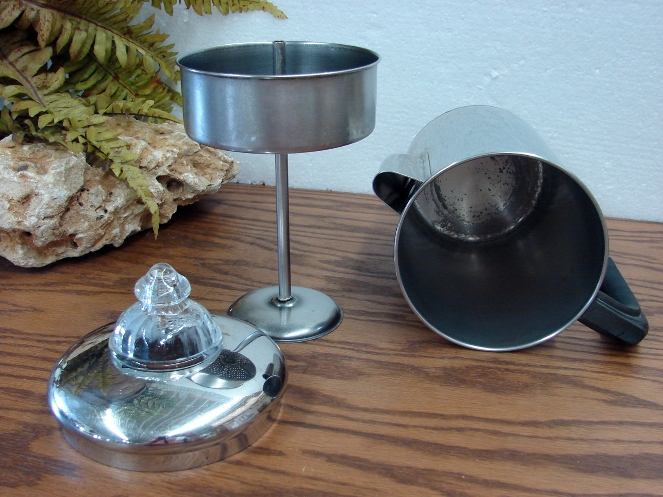 Vintage Copper Bottom Revere Ware 6 Cup Percolator Coffee Pot Maker Fire King Glass Knob - Image 2