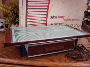Vintage MCM Electric Hostess Warming Tray Salton Table Top Warmer w/ Drawer #934
