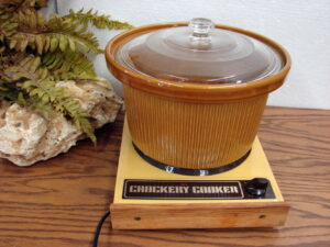 Vintage Sears Crockery Cooker Slow Cooker Stoneware on Hot Plate