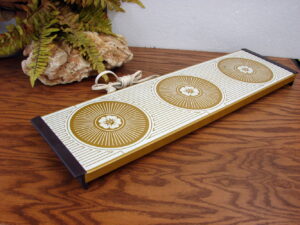 Vintage MCM Electric Hostess Warming Tray Warm-O-Tray Harvest Gold Triple Burner