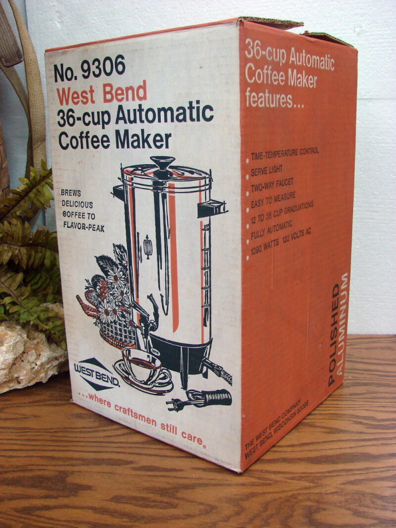Vintage West Bend 36 Cup Auto Electric Coffee Maker Brewer New in Box #9306, Moose-R-Us.Com Log Cabin Decor