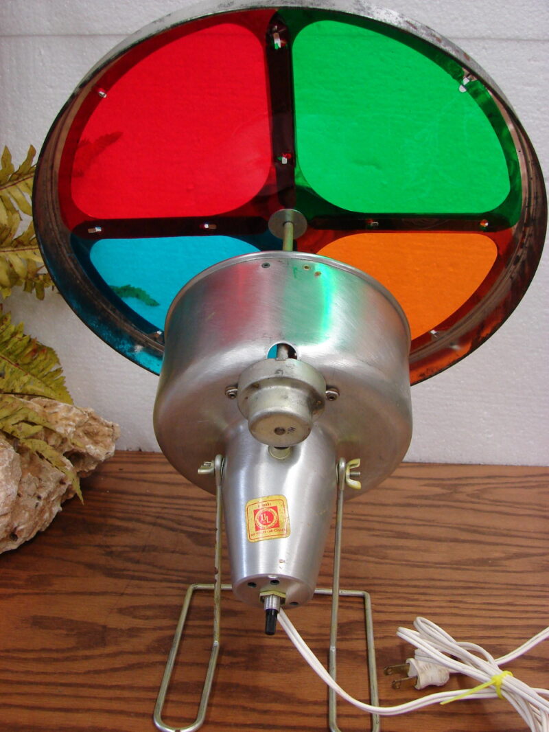 Vintage Rotating Motorized Color Wheel Aluminum Tree Accessory Works, Moose-R-Us.Com Log Cabin Decor