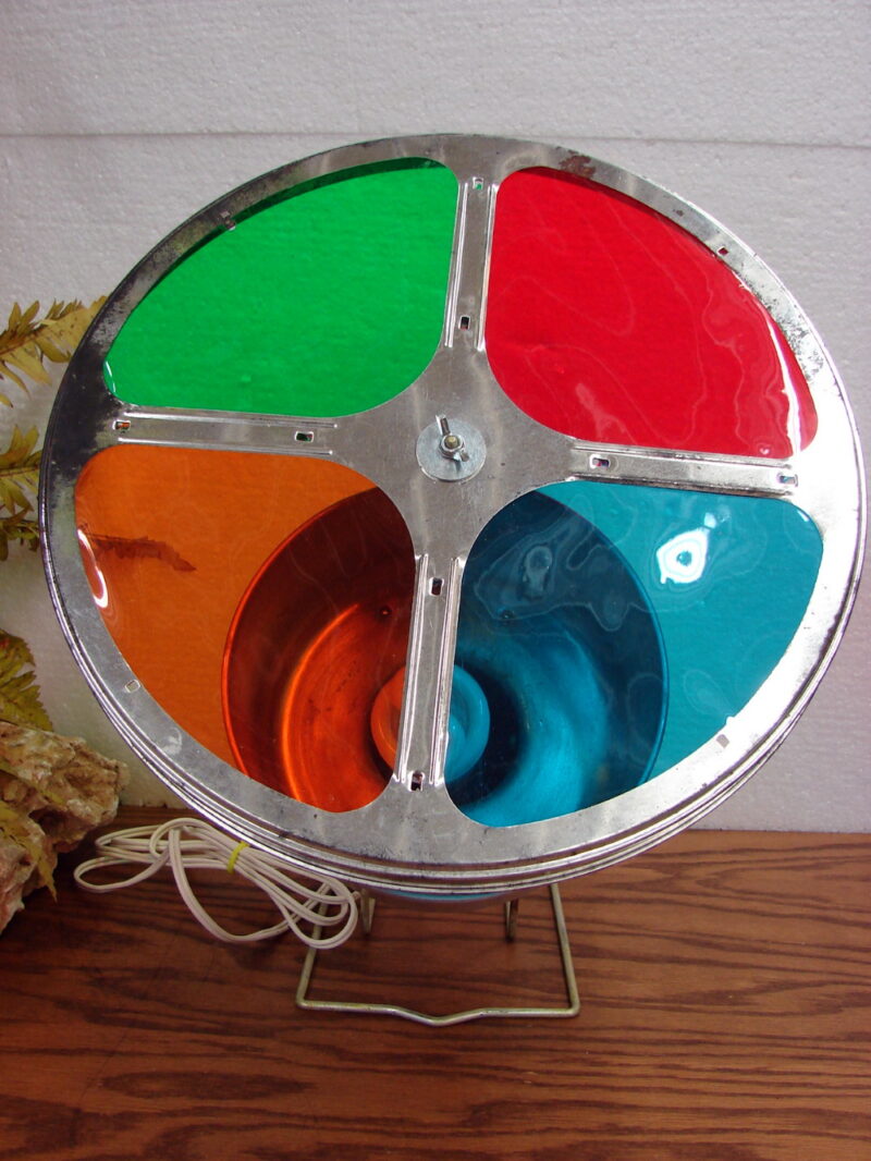 Vintage Rotating Motorized Color Wheel Aluminum Tree Accessory Works, Moose-R-Us.Com Log Cabin Decor