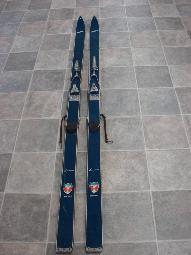 Vintage Holiday Navy Red White Blue Sno Pro Wood Snow Skis Antique Ski Lodge Decor, Moose-R-Us.Com Antiques Collectibles Log Cabin Decor