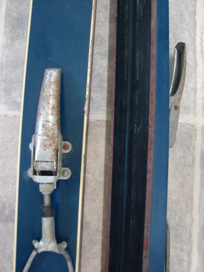 Vintage Holiday Navy Red White Blue Sno Pro Wood Snow Skis Antique Ski Lodge Decor, Moose-R-Us.Com Antiques Collectibles Log Cabin Decor