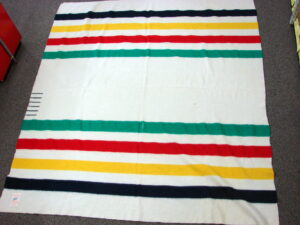 Vintage Hudson Bay Classic Stripe 6 point Wool Blanket 99 x 90"