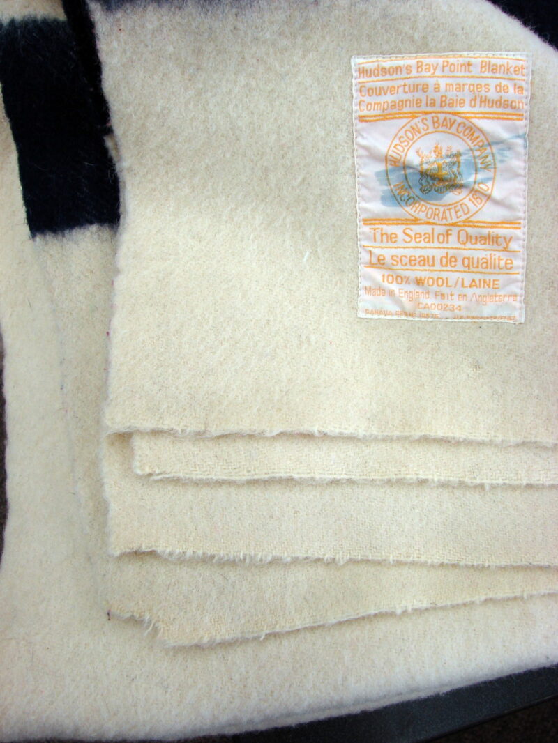 Vintage Hudson Bay Classic Stripe 6 point Wool Blanket 99 x 90&#8243;, Moose-R-Us.Com Antiques Collectibles Log Cabin Decor
