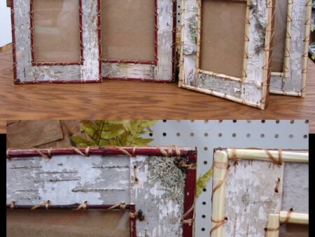 Authentic Native American Birch Bark Crafted Picture Frame