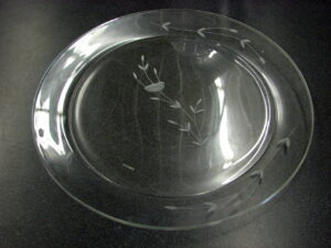 Retired Princess House Etched Crystal Glass Heritage Pattern 13" Torte Platter