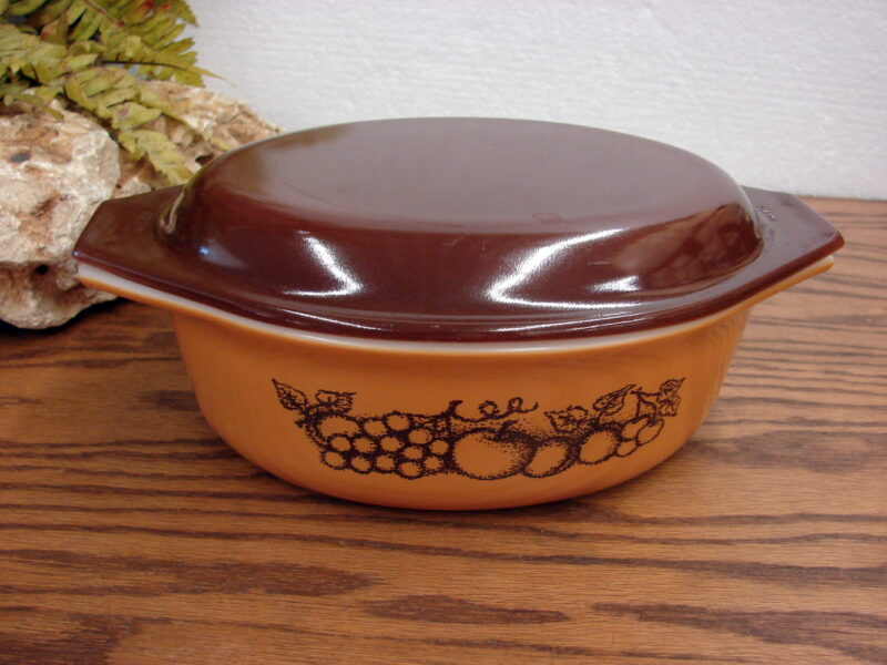 Vintage PYREX Old Orchard Kitchen Cookware Nesting Mixing Bowl Casserole, Moose-R-Us.Com Log Cabin Decor