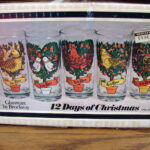 Vintage Brockway Hazel Atlas Complete Set 12 Days of Christmas Glasses NIB - Image 2