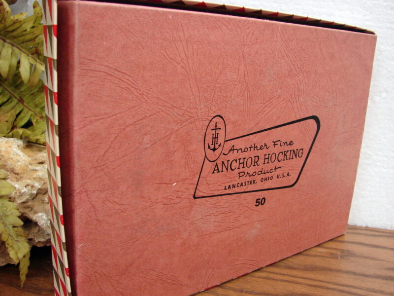 Vintage Anchor Hocking Milk Glass Gold Trim Divided Dish Original Box and Sticker, Moose-R-Us.Com Log Cabin Decor