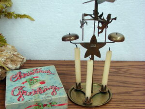 Vintage Brass Anglaspel Swedish Angel Chime Candle Heat Activated Chimes