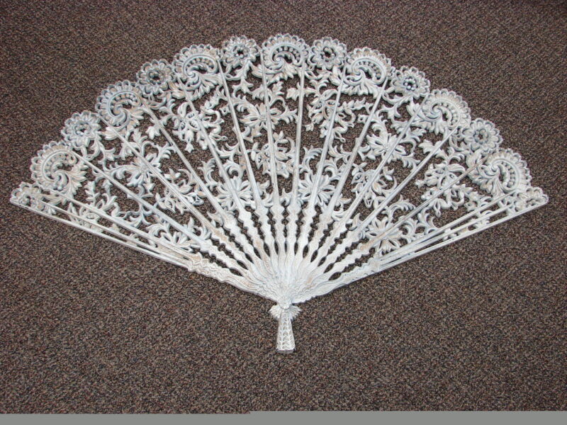 Vintage Burwood Products 3-D Wall Hanging White Fan 4402 Hollywood Ornate, Moose-R-Us.Com Log Cabin Decor