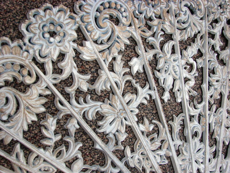 Vintage Burwood Products 3-D Wall Hanging White Fan 4402 Hollywood Ornate, Moose-R-Us.Com Log Cabin Decor