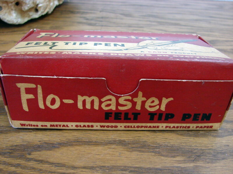 Vintage Flo-master Felt Tip Pen Marker Artist Kit Box Cleaner Ink New Tips, Moose-R-Us.Com Antiques Collectibles Log Cabin Decor