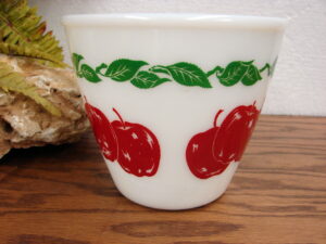 Vintage Hazel Atlas Milk Glass Lace Edge Gay Fad Painted Fruit Plates Set/2, Moose-R-Us.Com Log Cabin Decor