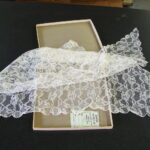 Vintage MCM Spanish Mantilla New in Box Scallop Embroidery Powers Dept Store