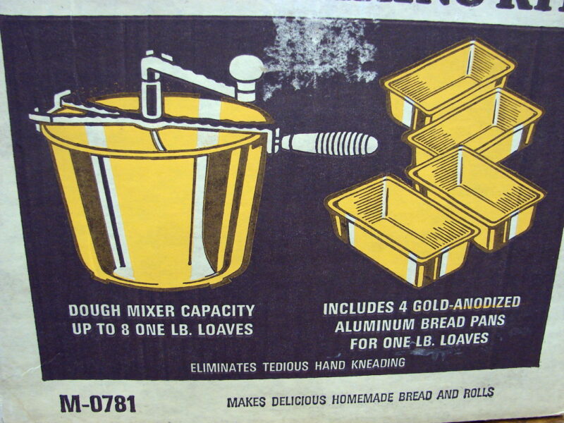 Vintage Mirro Aluminum Gold-Fashioned Dough Mixer Bread Baking Kit NIB, Moose-R-Us.Com Antiques Collectibles Log Cabin Decor