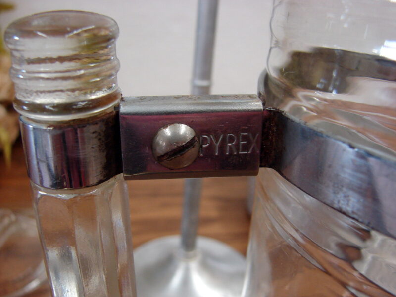 Vintage PYREX Rare Metal Marked Complete 4 Cup Percolator, Moose-R-Us.Com Log Cabin Decor