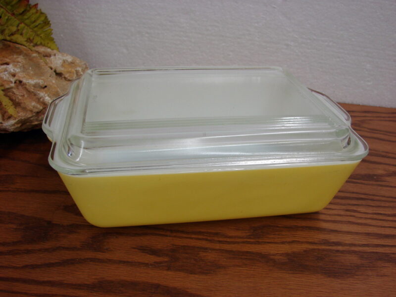Rectangular Vintage Pyrex Vintage PYREX Primary Color Rectangular Refrigerator Dish Yellow #503 ...