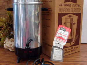 Vintage Proctor Silex Lifelong Atomic Starburst Electric Coffee Percolator Tested Works, Moose-R-Us.Com Log Cabin Decor