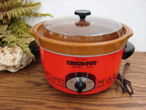 Vintage Mustard Yellow Retro 4 Qt Rival 3350 Crock Pot Slow Cooker 3 Part Crock, Moose-R-Us.Com Antiques Collectibles Log Cabin Decor